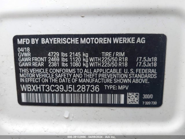 BMW X1 Xdrive28i 2018 WBXHT3C39J5L28736 Image 9