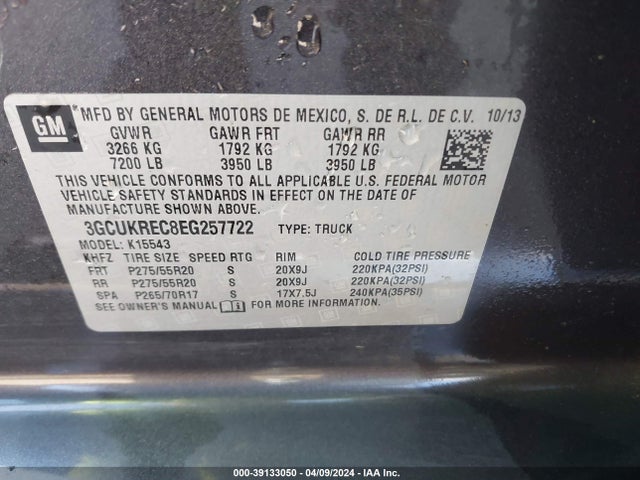 Chevrolet Silverado 1500 1lt 2014 3GCUKREC8EG257722 Image 9