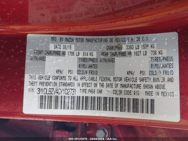 3MYDLBZV4GY102731 Scion IA