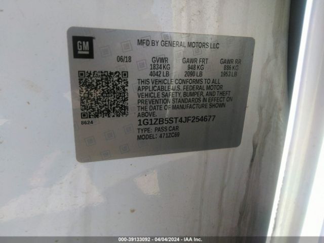 1G1ZB5ST4JF254677 Chevrolet Malibu 1ls