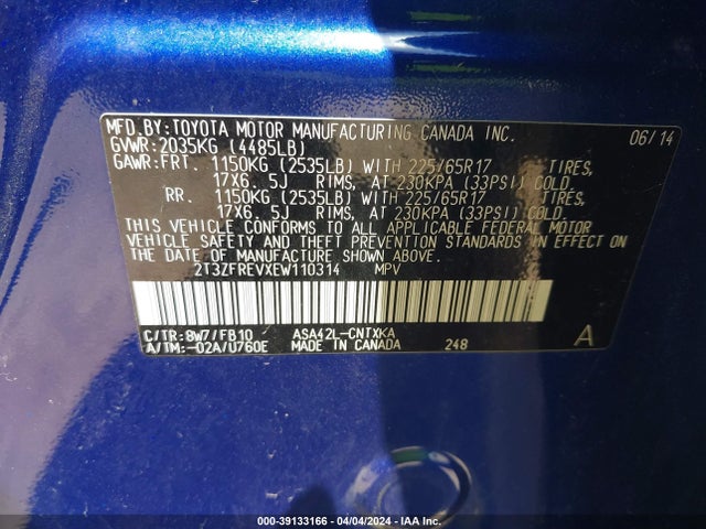 Toyota RAV4 LE 2014 2T3ZFREVXEW110314 Image 9