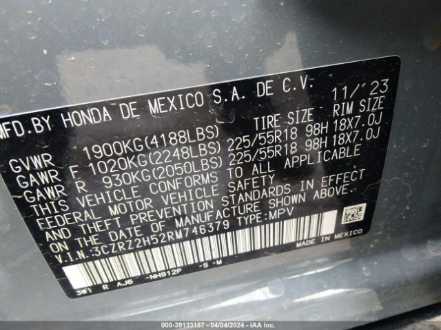 3CZRZ2H52RM746379 Honda HR-V