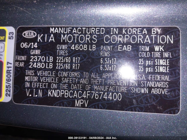 KIA Sportage Lx 2015 KNDPBCAC4F7674400 Image 9