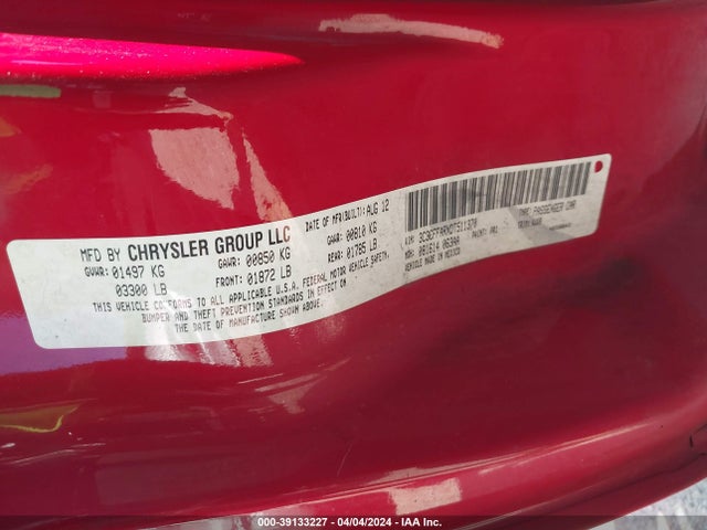 2013 FIAT 500 3C3CFFARXDT511370 Photo 8