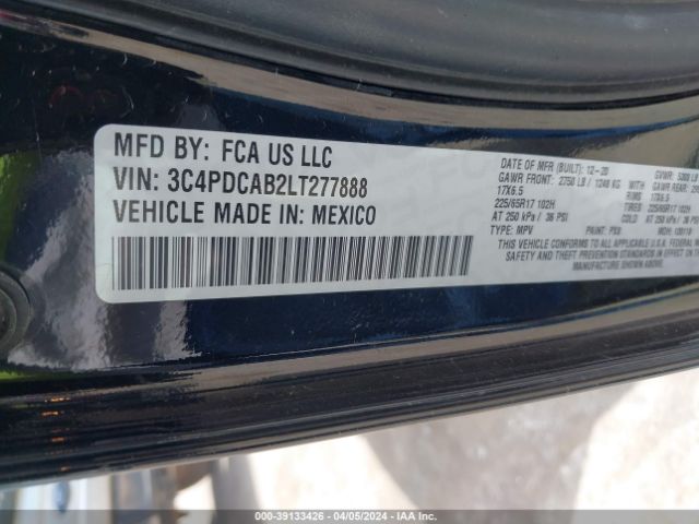 3C4PDCAB2LT277888 Dodge Journey Se Value