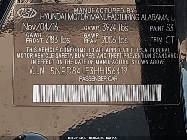 Hyundai Elantra Value Edition 2017 5NPD84LF3HH156419 Image 9
