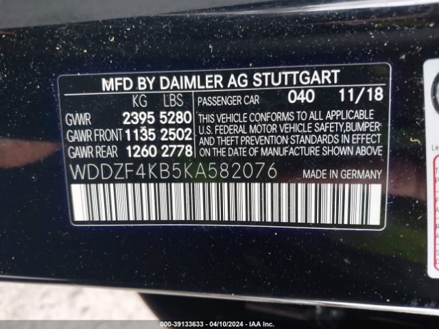WDDZF4KB5KA582076 Mercedes-Benz E 300 4matic