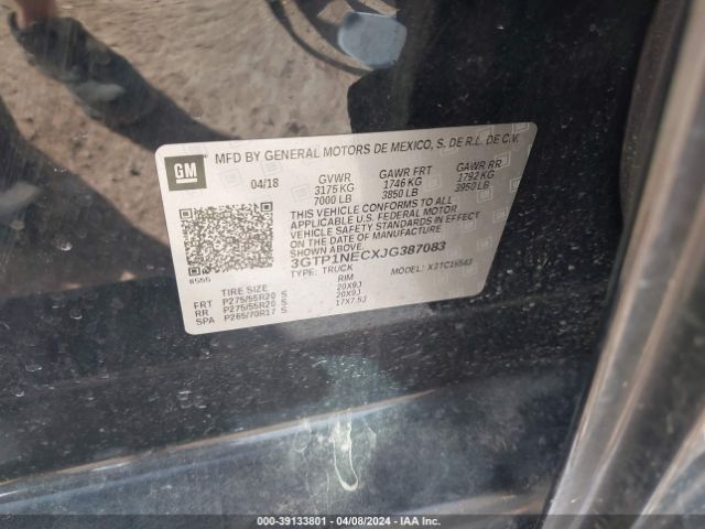 3GTP1NECXJG387083 GMC Sierra 1500 Slt