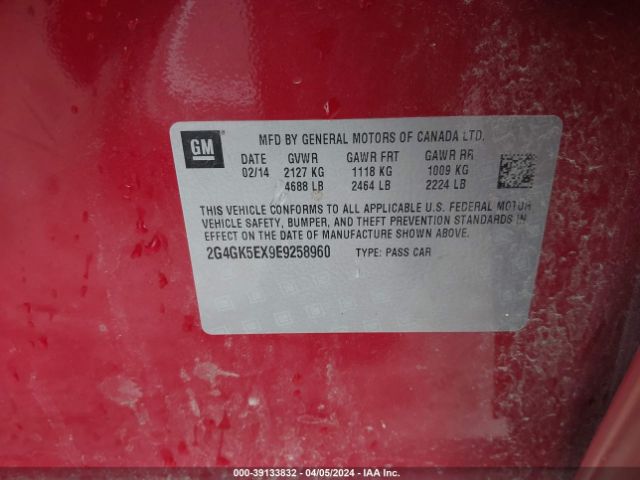 2G4GK5EX9E9258960 Buick Regal Turbo