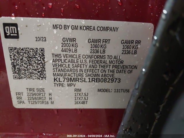 Chevrolet Trailblazer Awd Lt 2024 KL79MRSL1RB082973 Image 9