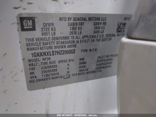 GMC Acadia Denali 2017 1GKKNXLS7HZ299062 Image 9