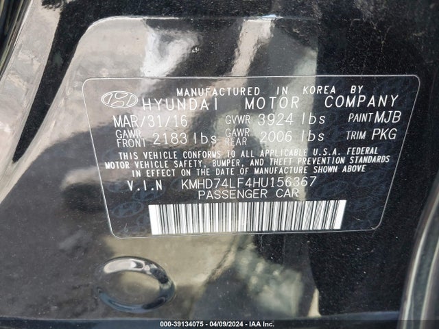 Hyundai ELANTRA SE 2017 KMHD74LF4HU156367 Image 9