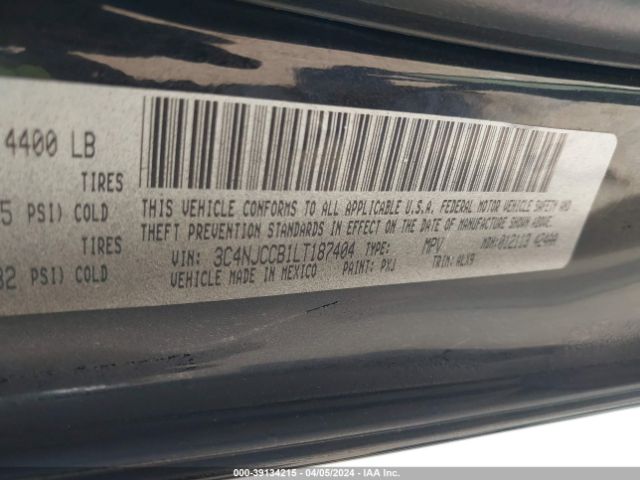 3C4NJCCB1LT187404 Jeep Compass Limited Fwd