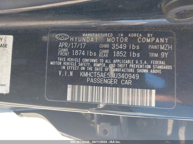 Hyundai ACCENT SE 2017 KMHCT5AE5HU340949 Image 9