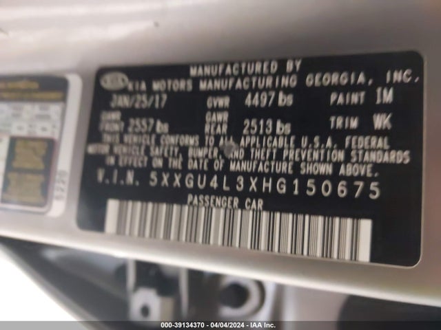 KIA OPTIMA EX 2017 5XXGU4L3XHG150675 Image 9