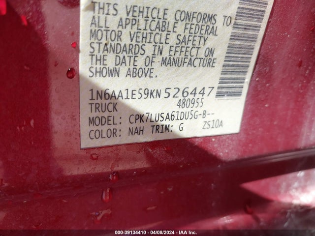 Nissan Titan Pro-4x 2019 1N6AA1E59KN526447 Image 9