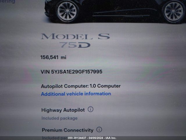 5YJSA1E29GF157995 Tesla Model S 60d/70d/75d/85d/90d
