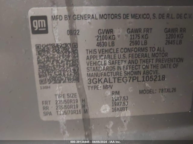 3GKALTEG7PL105218 GMC Terrain Awd Sle