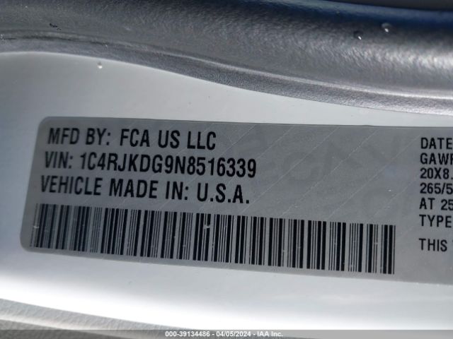 2022 JEEP GRAND CHEROKEE L 1C4RJKDG9N8516339 Photo 8