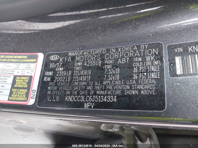 KIA NIRO EX 2018 KNDCC3LC6J5134334 Image 9