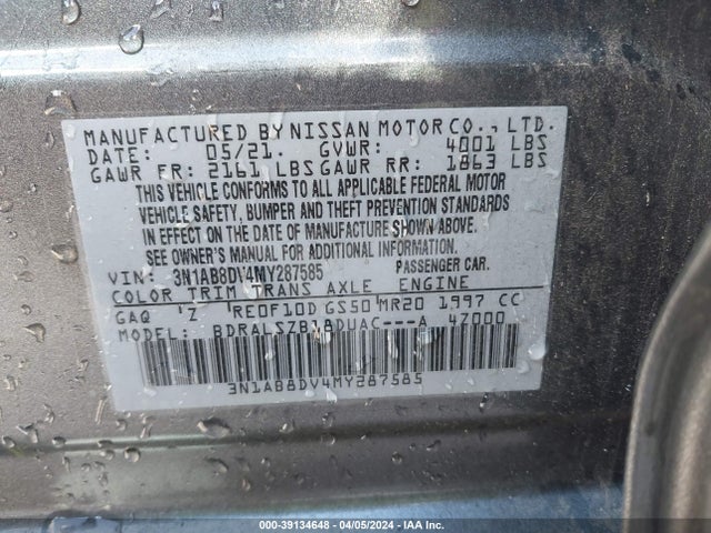 Nissan Sentra Sr Xtronic Cvt 2021 3N1AB8DV4MY287585 Image 9