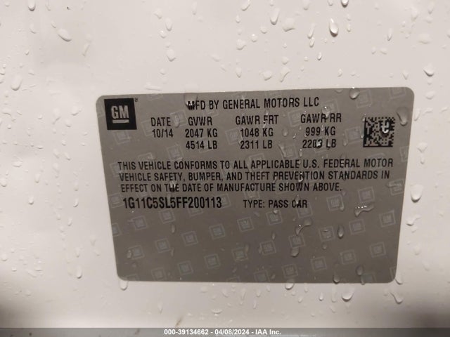 Chevrolet MALIBU 1LT 2015 1G11C5SL5FF200113 Image 9