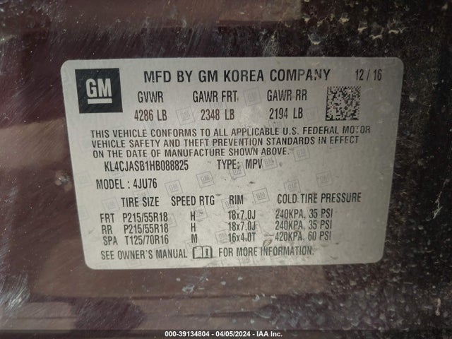 Buick Encore Preferred 2017 KL4CJASB1HB088825 Image 9