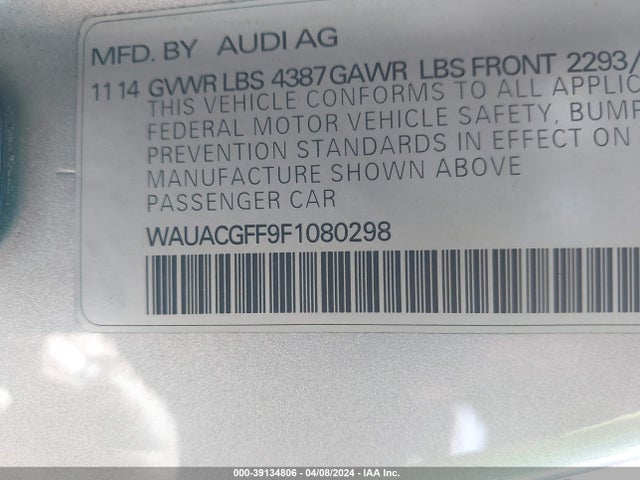 WAUACGFF9F1080298 Audi A3 1.8t Premium