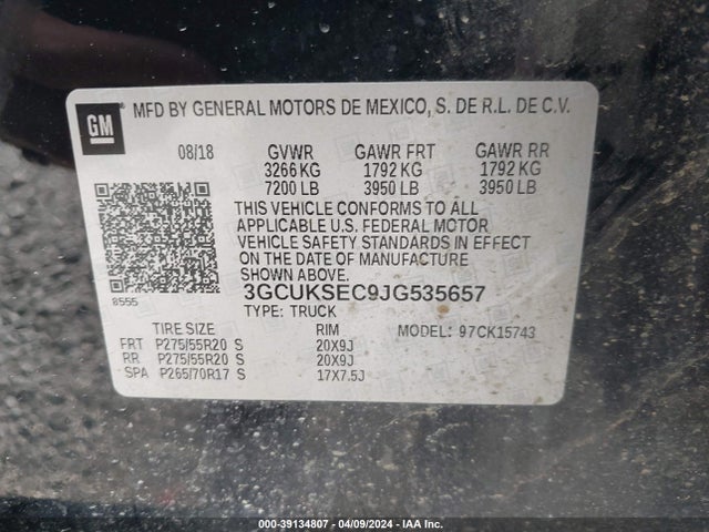 Chevrolet Silverado 1500 2lz 2018 3GCUKSEC9JG535657 Image 9