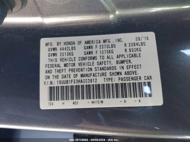 Acura Tlx Technology Package 2017 19UUB1F53HA003812 Image 9