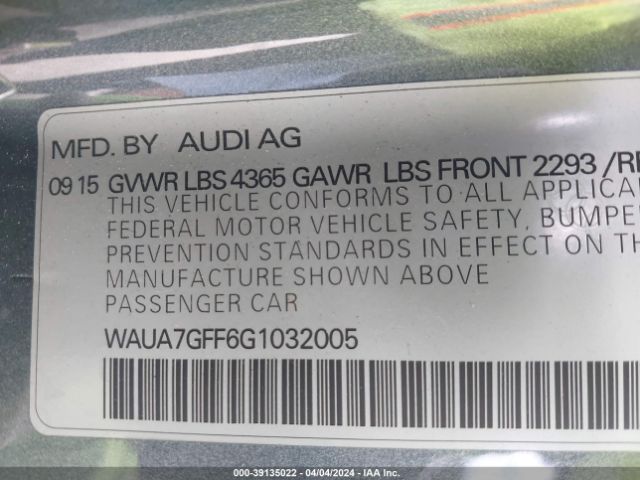 WAUA7GFF6G1032005 Audi A3 1.8t Premium
