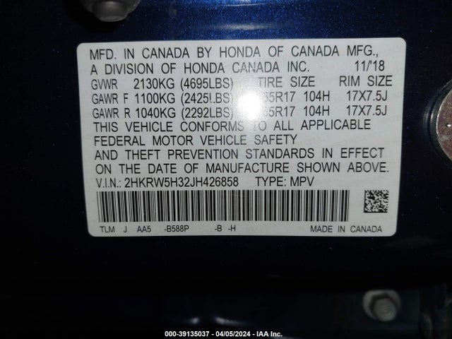 Honda CR-V LX 2018 2HKRW5H32JH426858 Image 9