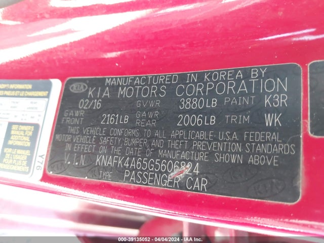 KIA FORTE LX 2016 KNAFK4A65G5606824 Image 9