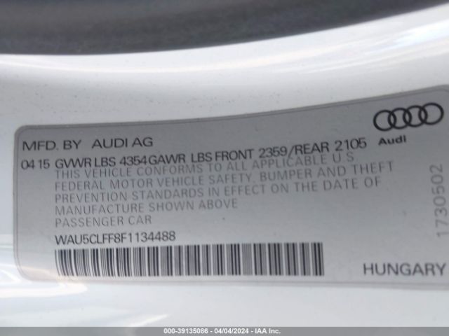 WAU5CLFF8F1134488 Audi A3 1.8t Premium