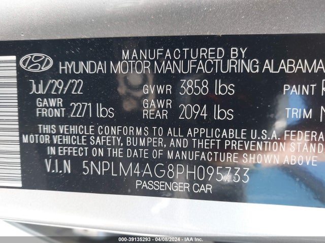 Hyundai ELANTRA SEL 2023 5NPLM4AG8PH095733 Image 9