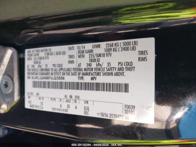 5LMCJ2A96FUJ23556 Lincoln MKC