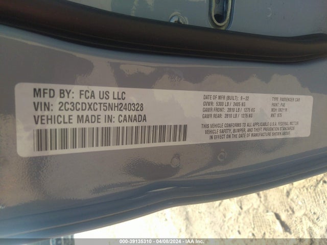 Dodge CHARGER R/T 2022 2C3CDXCT5NH240328 Image 9