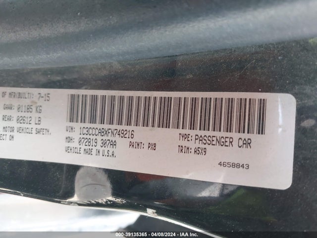 Chrysler 200 Limited 2015 1C3CCCABXFN749216 Image 9