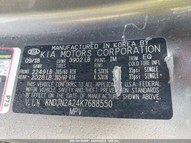 KIA Soul 2019 KNDJN2A24K7688550 Image 9