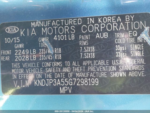 KNDJP3A55G7298199 KIA SOUL +