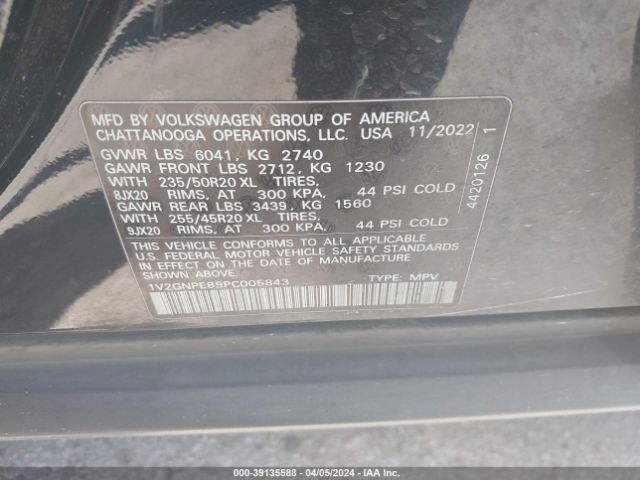 1V2GNPE89PC005843 Volkswagen Id.4 Awd Pro S/awd Pro S Plus