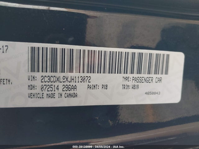 Dodge Charger Srt Hellcat Rwd 2018 2C3CDXL9XJH113072 Image 9