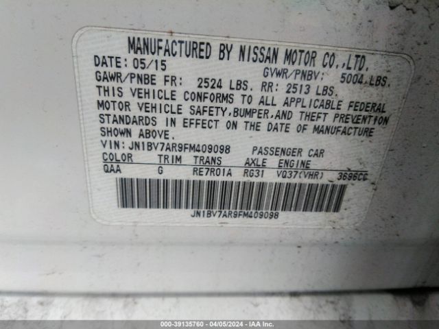 JN1BV7AR9FM409098 Infiniti Q50 Premium