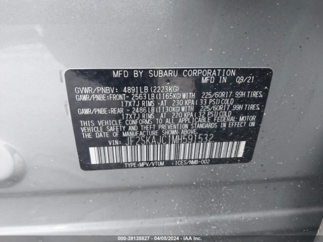 JF2SKAJC1MH591532 Subaru Forester Premium