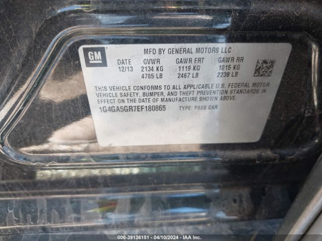 1G4GA5GR7EF180865 Buick Lacrosse