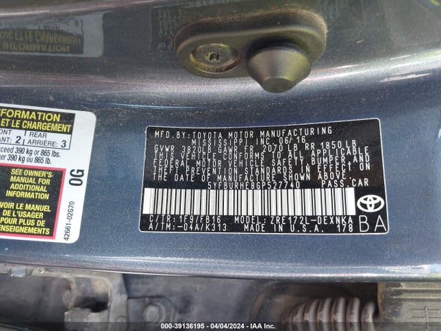 Toyota 2zr-fe 2016 5YFBURHE8GP527740 Image 25