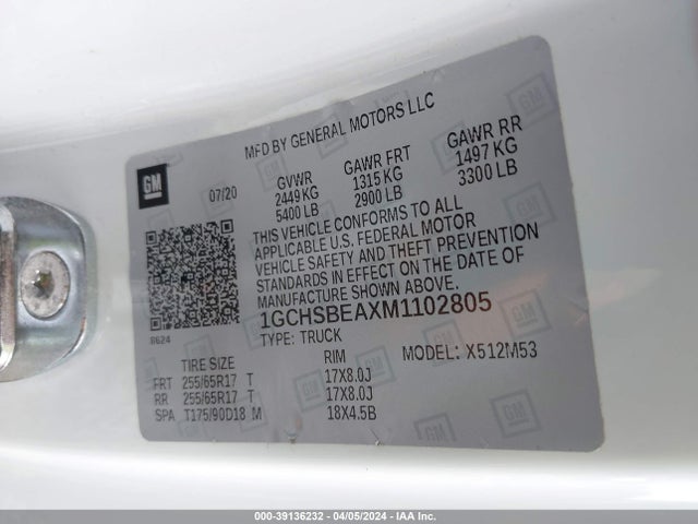 Chevrolet Colorado 2wd  Long Box Wt 2021 1GCHSBEAXM1102805 Image 9