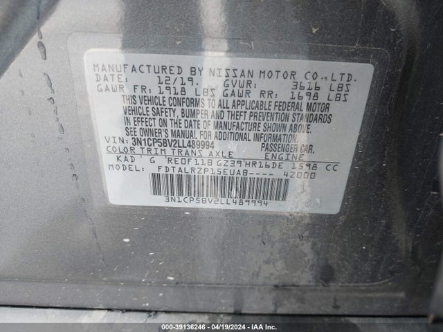 Nissan Kicks S Xtronic Cvt 2020 3N1CP5BV2LL489994 Image 9