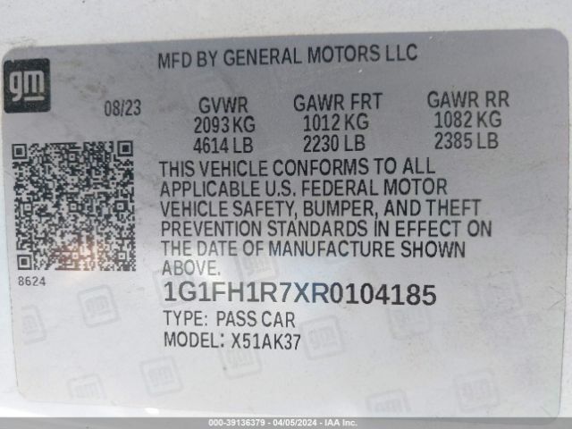 1G1FH1R7XR0104185 Chevrolet Camaro Rwd  2ss