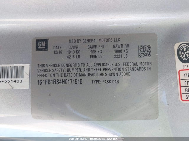 Chevrolet Camaro 1lt 2017 1G1FB1RS4H0171515 Image 9